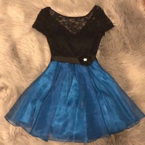Black and blue dress